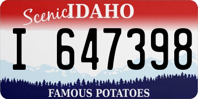 ID license plate I647398