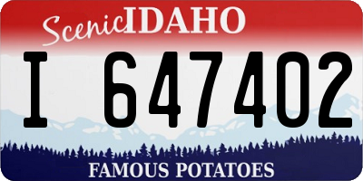 ID license plate I647402