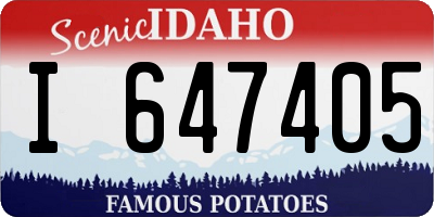 ID license plate I647405