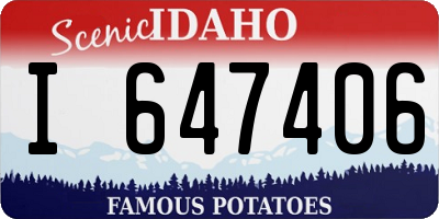 ID license plate I647406