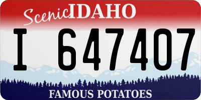 ID license plate I647407