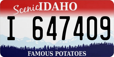 ID license plate I647409