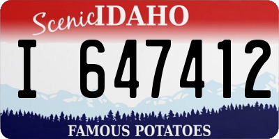 ID license plate I647412