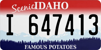 ID license plate I647413