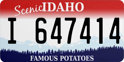 ID license plate I647414