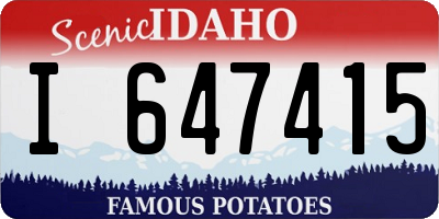 ID license plate I647415
