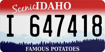 ID license plate I647418