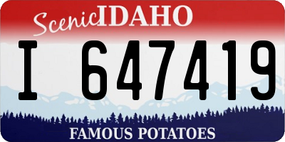 ID license plate I647419