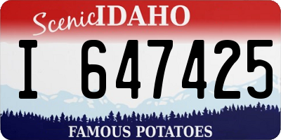 ID license plate I647425