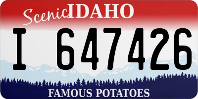 ID license plate I647426