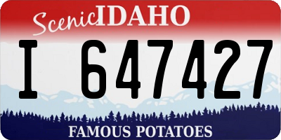 ID license plate I647427