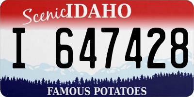 ID license plate I647428