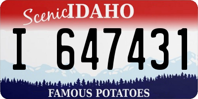 ID license plate I647431
