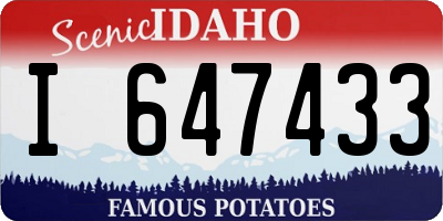 ID license plate I647433