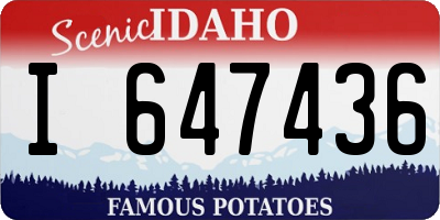 ID license plate I647436