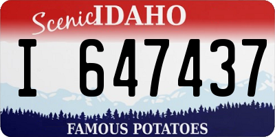 ID license plate I647437