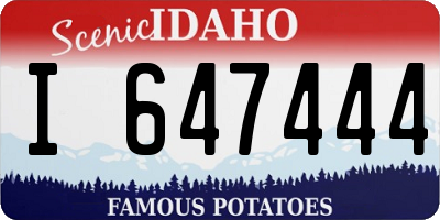 ID license plate I647444
