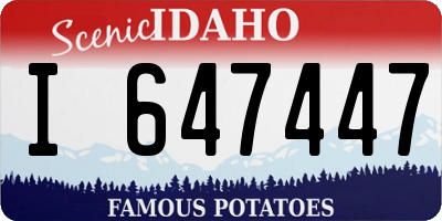 ID license plate I647447
