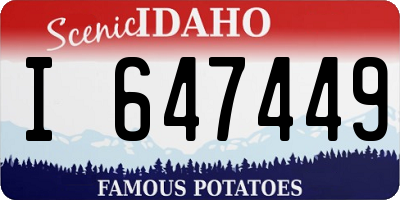 ID license plate I647449