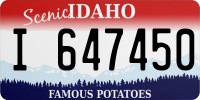 ID license plate I647450