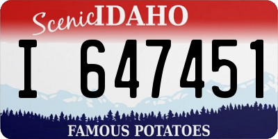 ID license plate I647451