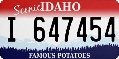 ID license plate I647454