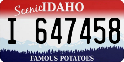 ID license plate I647458