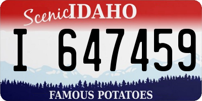 ID license plate I647459