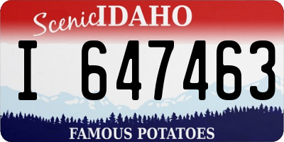 ID license plate I647463