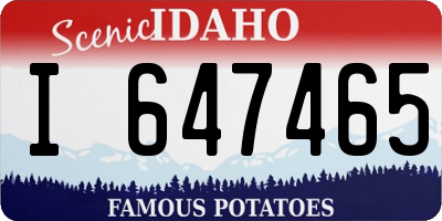 ID license plate I647465