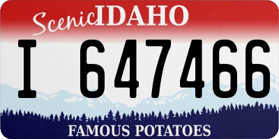 ID license plate I647466