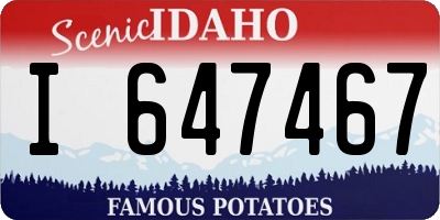 ID license plate I647467