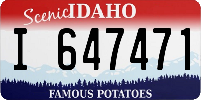 ID license plate I647471