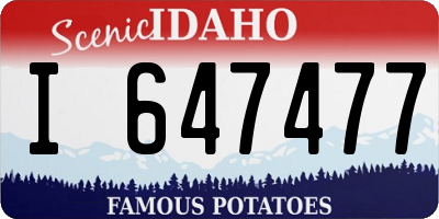 ID license plate I647477