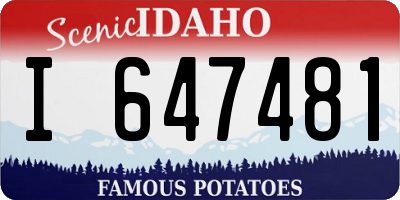 ID license plate I647481