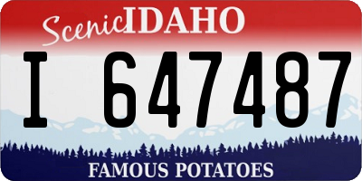 ID license plate I647487
