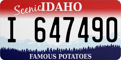 ID license plate I647490