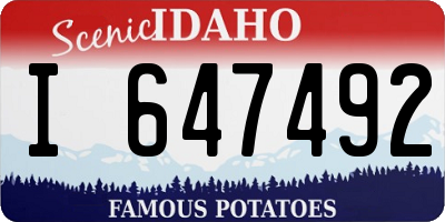 ID license plate I647492
