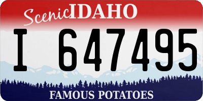 ID license plate I647495