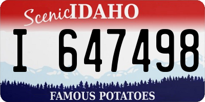 ID license plate I647498