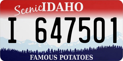 ID license plate I647501