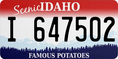 ID license plate I647502