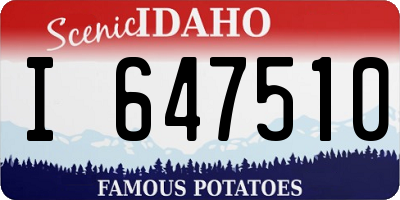 ID license plate I647510