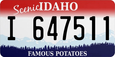ID license plate I647511