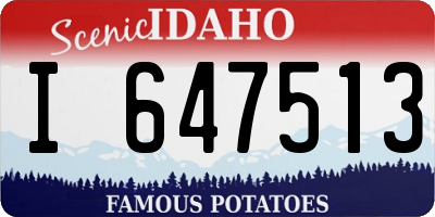 ID license plate I647513