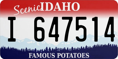 ID license plate I647514