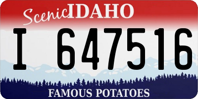 ID license plate I647516