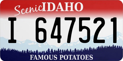 ID license plate I647521