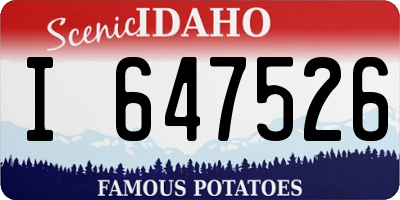 ID license plate I647526