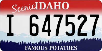 ID license plate I647527